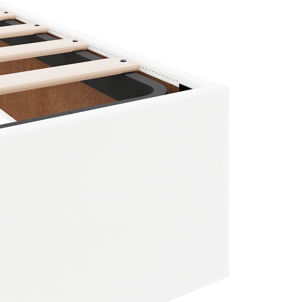 vidaXL Οθωμανικό κρεβάτι με στρώματα Λευκό 200x200cm Faux Leather