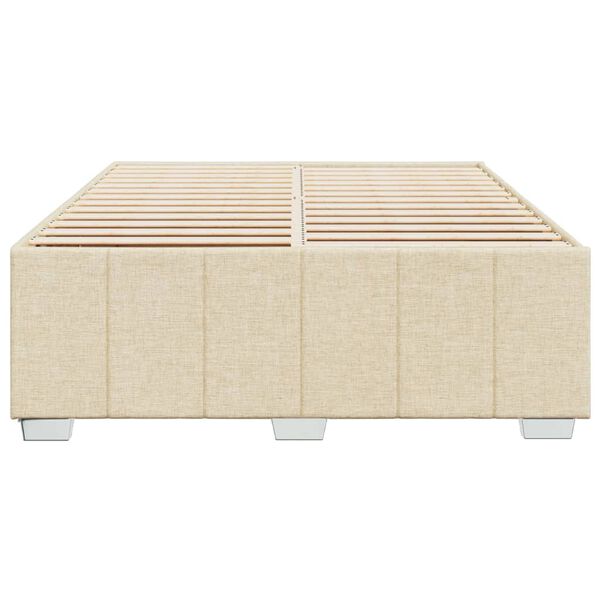 vidaXL Σκελετός Κρεβατιού Χωρίς Στρώμα Κρεμ 140x190 εκ. Υφασμάτινο