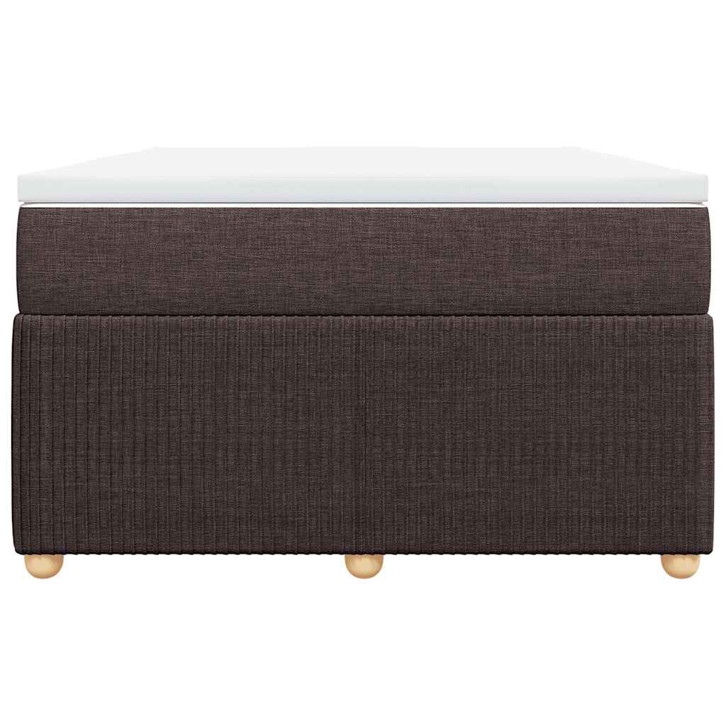 vidaXL Κρεβάτι Boxspring με Στρώμα Σκούρο Καφέ 120x200 εκ. Υφασμάτινο