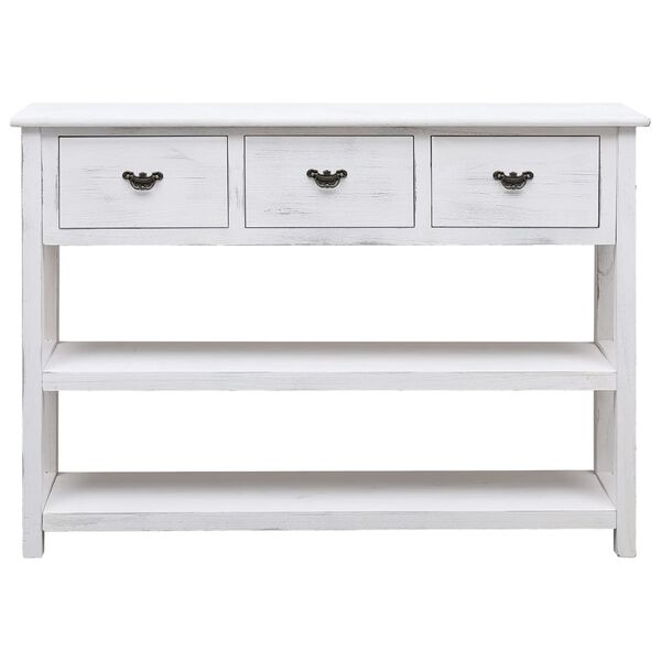 vidaXL Μπουφές Αντικέ Λευκός 108 x 30 x 76 εκ. Μασίφ Ξύλο Παυλώνιας