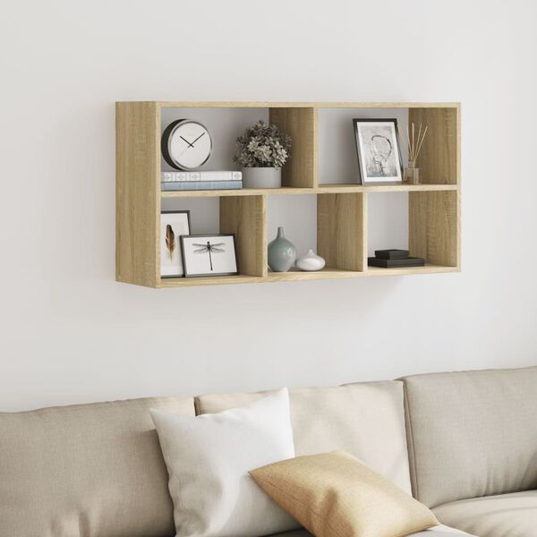 vidaXL Ράφι Τοίχου Sonoma Δρυς 100x25x50 εκ. Επεξεργασμένο Ξύλο