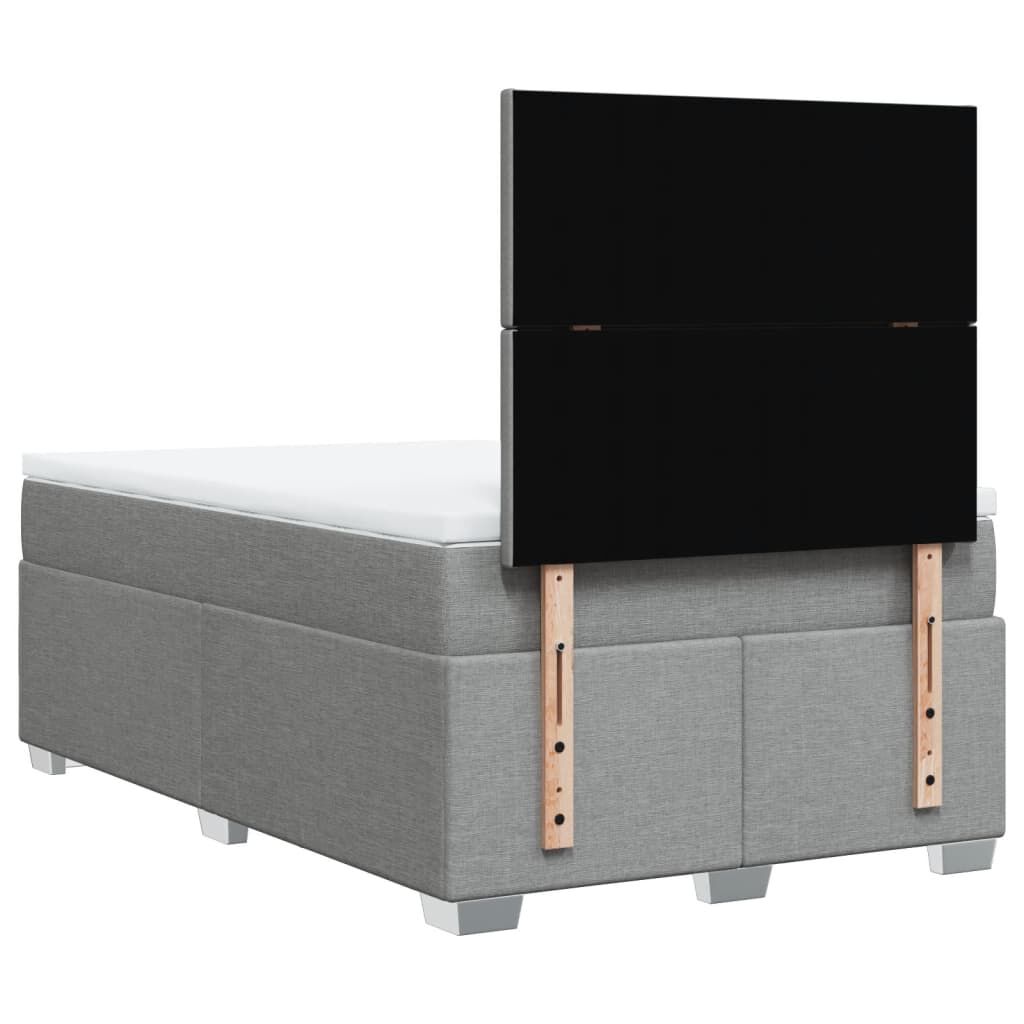 vidaXL Κρεβάτι Boxspring με Στρώμα Ανοιχτό Γκρι 120x200 εκ. Υφασμάτινο