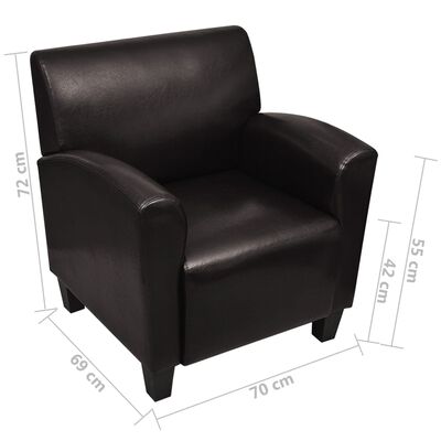 vidaXL Πολυθρόνα Σκούρο Καφέ από Συνθετικό Δέρμα