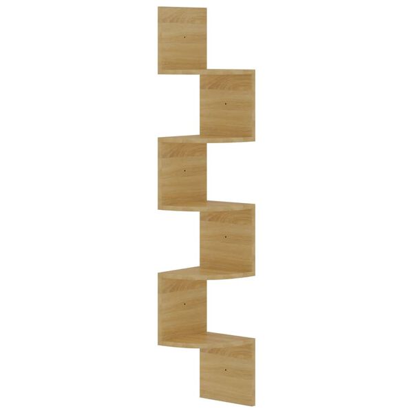vidaXL Γωνιακή Ραφιέρα Τοίχου Sonoma Δρύς 19x19x123εκ. από Επεξ. Ξύλο