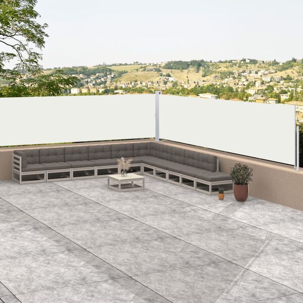 vidaXL Σκίαστρο Πλαϊνό Συρόμενο Κρεμ 220 x 1000 εκ.