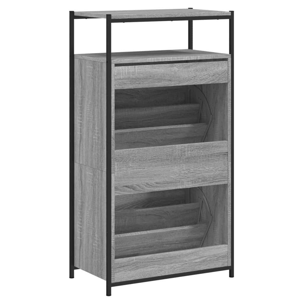 vidaXL Παπουτσοθήκη Γκρι Sonoma 60x34x112 εκ. από Επεξεργ. Ξύλο