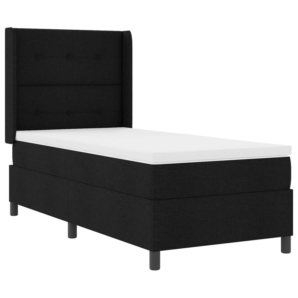 vidaXL Κρεβάτι με ελατήρια με στρώμα Μαύρο 100 x 200 cm ύφασμα