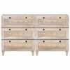 vidaXL Πλαϊνό γραφείο 2 pcs Λευκό 60 x 33 x 75 cm Μασίφ ξύλο μάνγκο