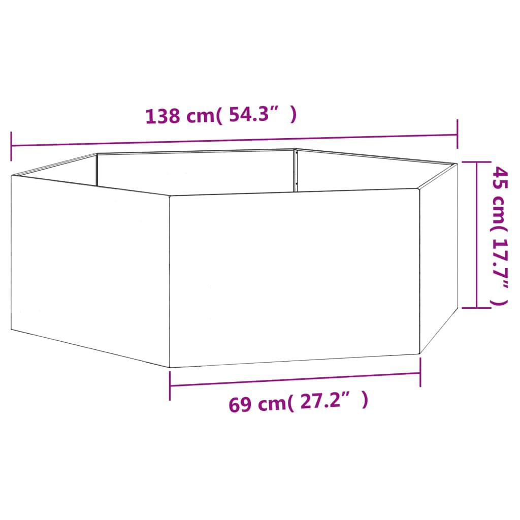 vidaXL Ζαρντινιέρα Σκουρ. 138 x 120 x 45εκ. Ατσάλι Σκληρυθέν στον Αέρα