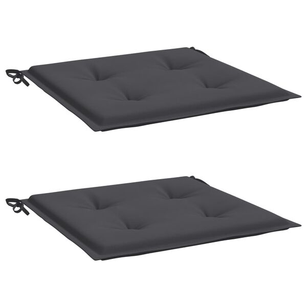 vidaXL Μαξιλάρια Καρέκλας Κήπου 2τεμ Ανθρακί 50x50x4 εκ. Oxford Ύφασμα