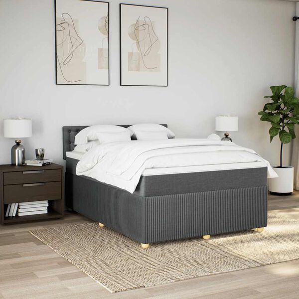 vidaXL &Kappa;&rho;&epsilon;&beta;ά&tau;&iota; Boxspring &mu;&epsilon; &Sigma;&tau;&rho;ώ&mu;&alpha; &Sigma;&kappa;&omicron;ύ&rho;&omicron; &Gamma;&kappa;&rho;&iota; 160x200 &epsilon;&kappa; &Upsilon;&phi;&alpha;&sigma;&mu;ά&tau;&iota;&nu;&omicron;