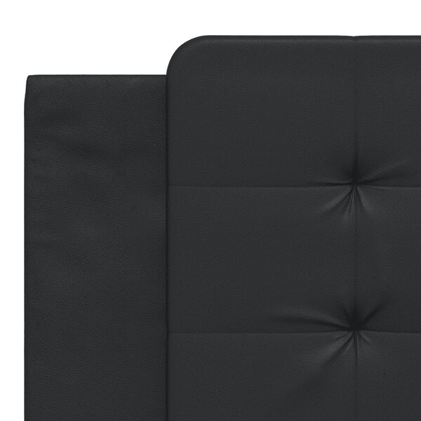 vidaXL Κρεβάτι με Στρώμα Μαύρο 180x200 εκ. από Συνθετικό δέρμα