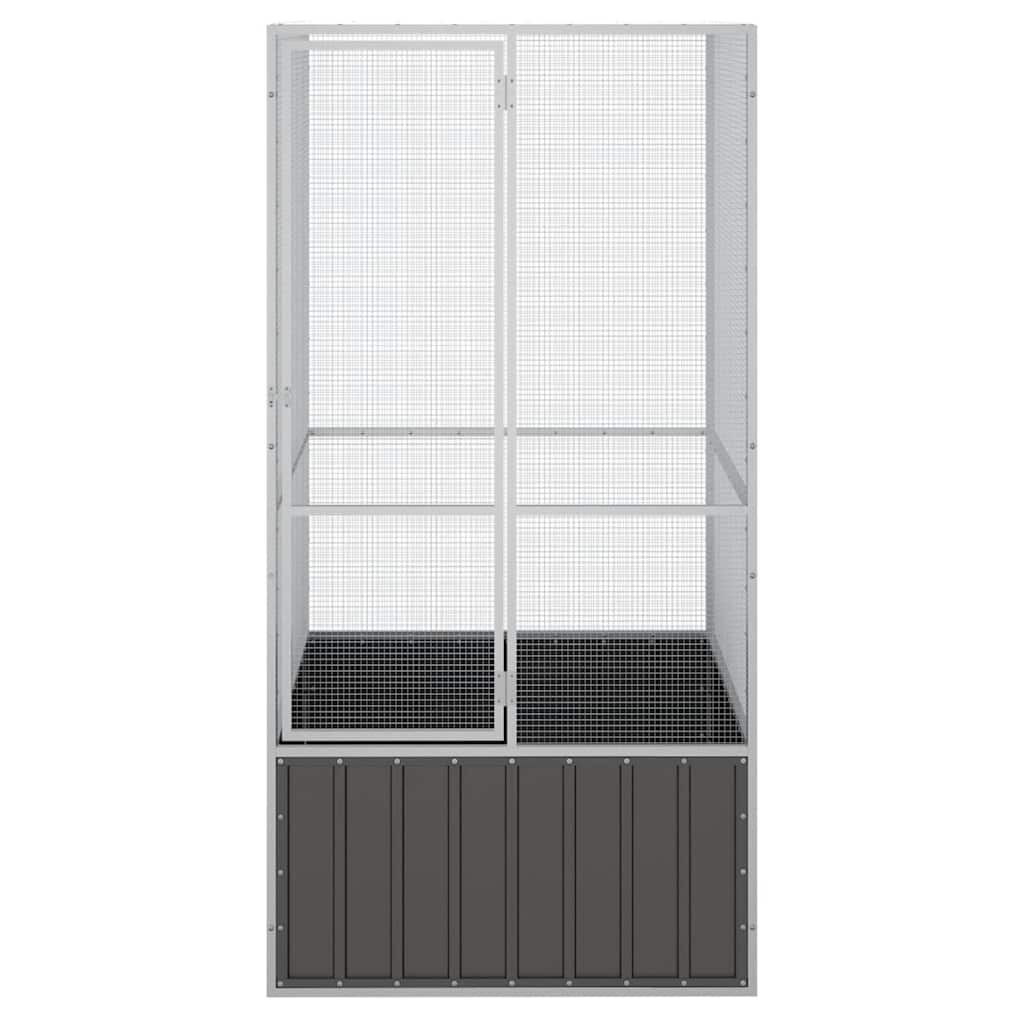 vidaXL Κλουβί Πουλιών Ανθρακί 111x107x211,5 εκ από Γαλβανισμένο Χάλυβα