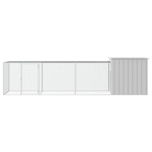vidaXL Κοτέτσι - Κλουβί Γκρι 400x91x100 εκ. από Γαλβανισμένο Χάλυβα