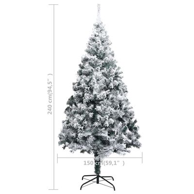vidaXL Χριστουγεννιάτικο Δέντρο Τεχνητό με Χιόνι Πράσινο 240 εκ. PVC
