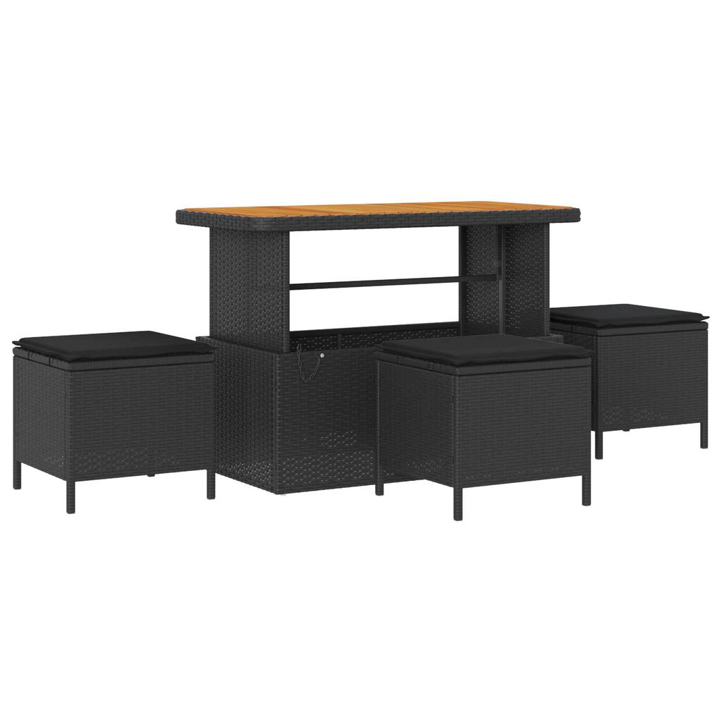 vidaXL Σετ Καναπέ Κήπου 13 pcs Μαύρο συνθετικό ρατάν