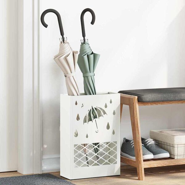vidaXL Σχέδιο & βάση αποθήκευσης Λευκό 28 x 12 x 41 εκ Ατσάλι