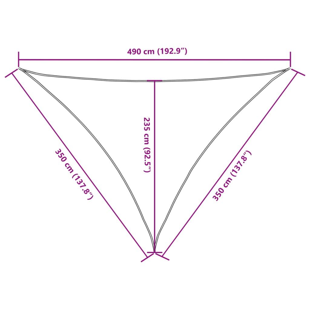 vidaXL Πανί Σκίασης Τρίγωνο Κρεμ 3,5 x 3,5 x 4,9 μ. από Ύφασμα Oxford