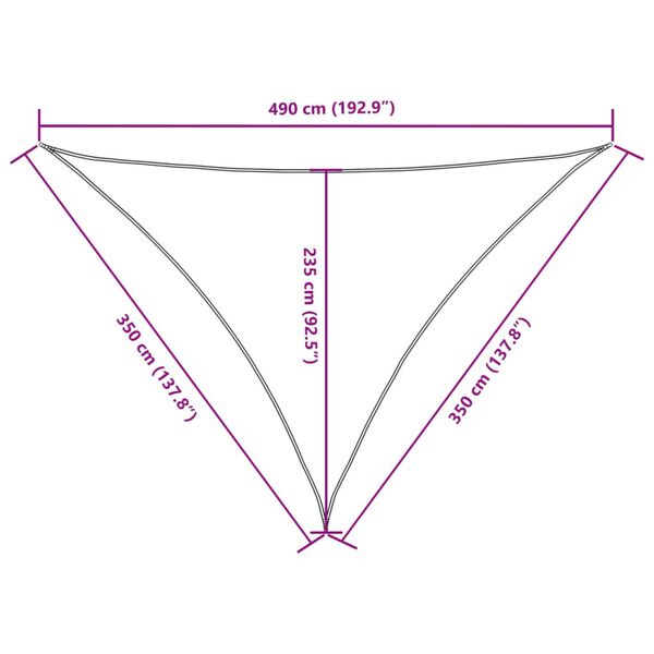 vidaXL Πανί Σκίασης Τρίγωνο Κρεμ 3,5 x 3,5 x 4,9 μ. από Ύφασμα Oxford
