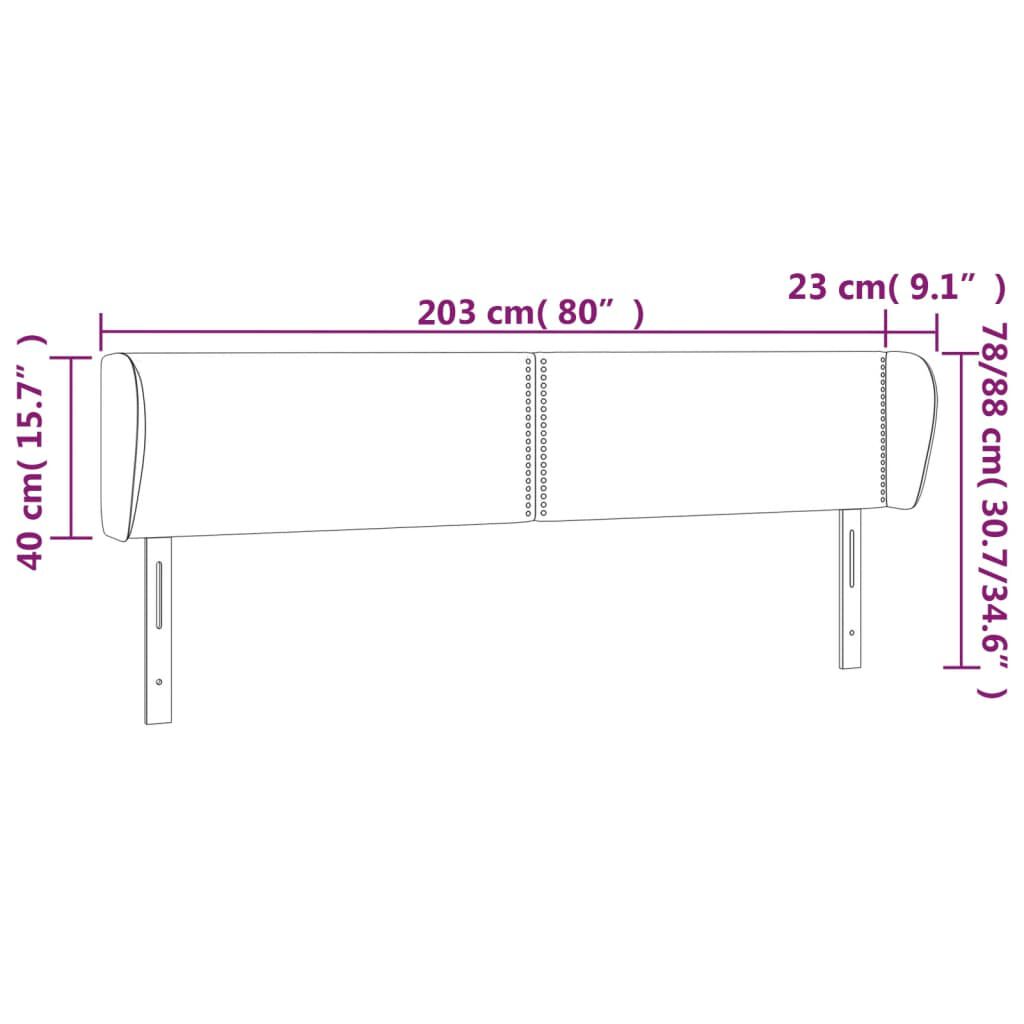 vidaXL Κεφαλάρι με Πτερύγια Taupe 203 x 23 x 78/88 εκ. Υφασμάτινο