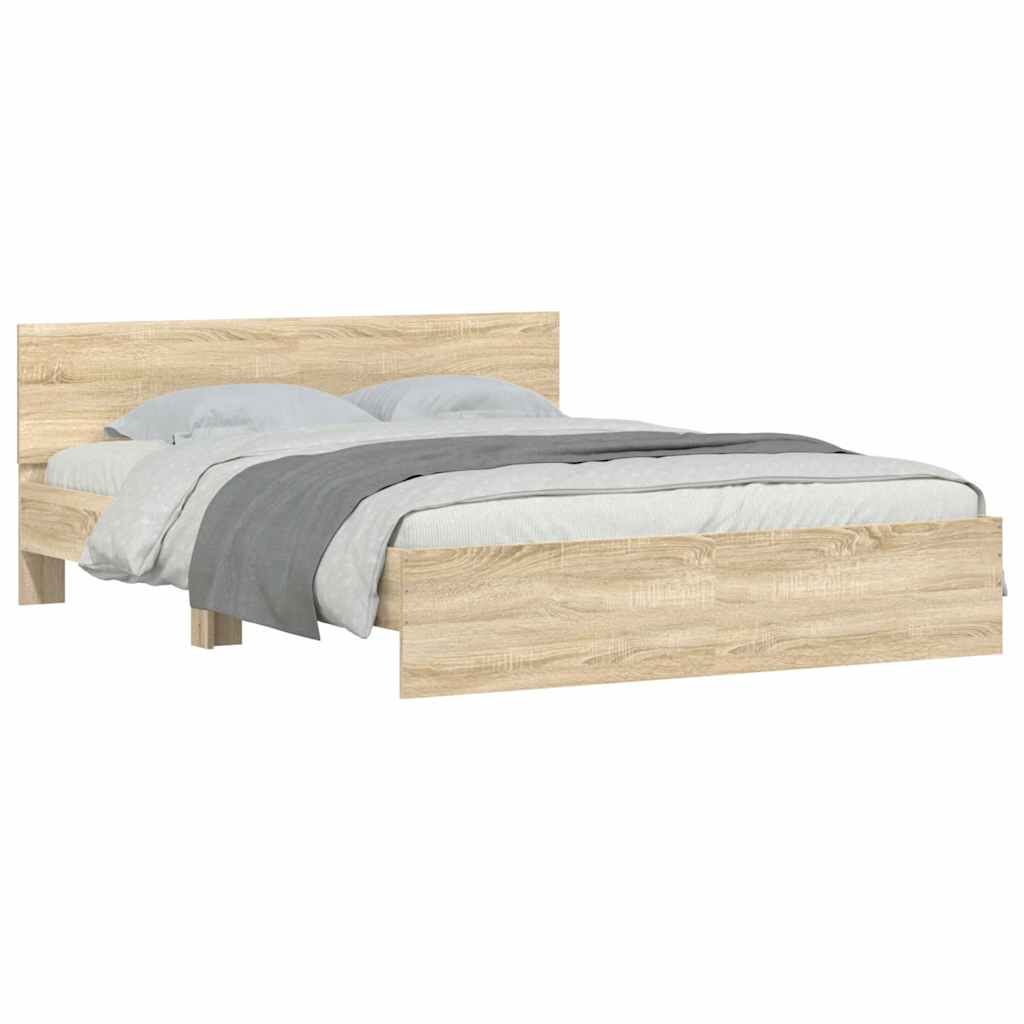 vidaXL Πλαίσιο Κρεβατιού με Κεφαλάρι Sonoma Δρυς 140x200 εκ.