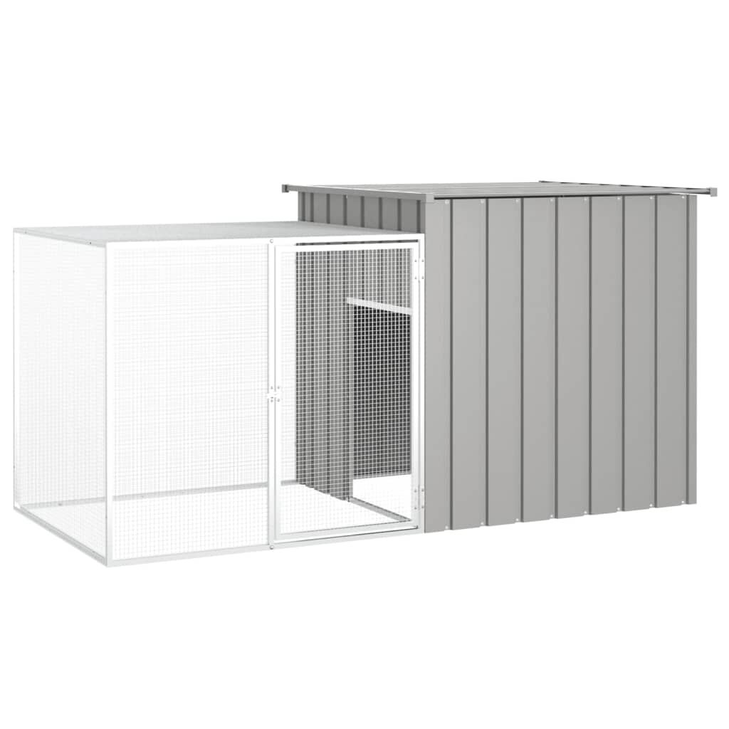 vidaXL Κλουβί Κουνελιών Γκρι 200x91x100 εκ. από Γαλβανισμένο Χάλυβα