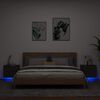 vidaXL Κομοδίνα Επιτοίχια με Φώτα LED 2 τεμ. Μαύρα