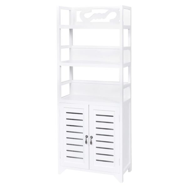 vidaXL Ντουλάπι Μπάνιου Albuquerque Λευκό 46x24x117,5 εκ. Ξύλινο