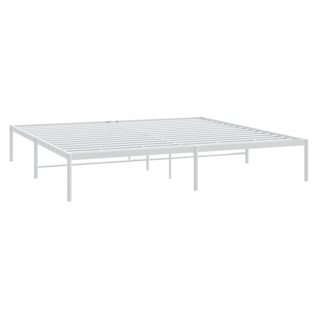 vidaXL Πλαίσιο Κρεβατιού Λευκό 193 x 203 εκ. Μεταλλικό