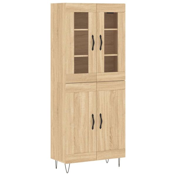 vidaXL Ντουλάπι Sonoma δρυς 69,5 x 34 x 180 εκ. από Επεξεργασμένο Ξύλο