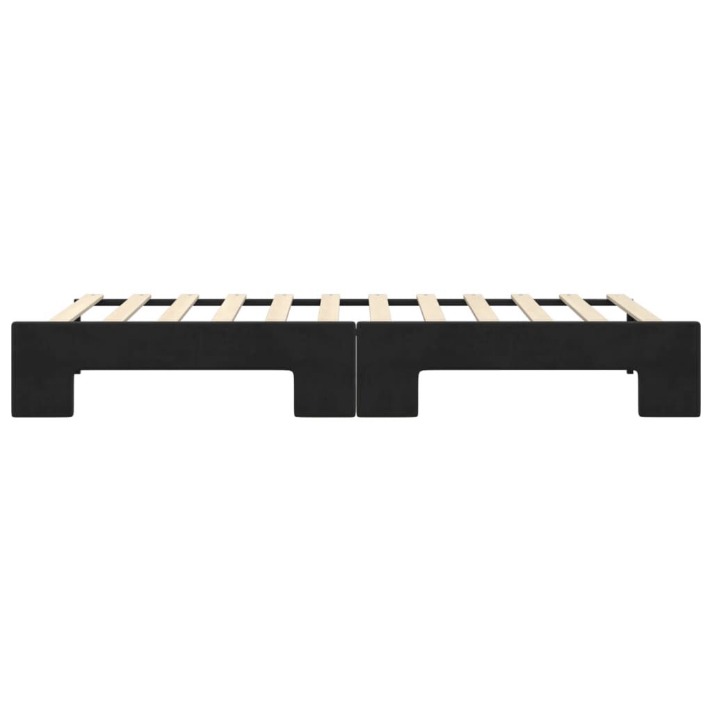 vidaXL Καναπές Κρεβάτι Συρόμενος Μαύρος 90 x 200 εκ. Βελούδινος