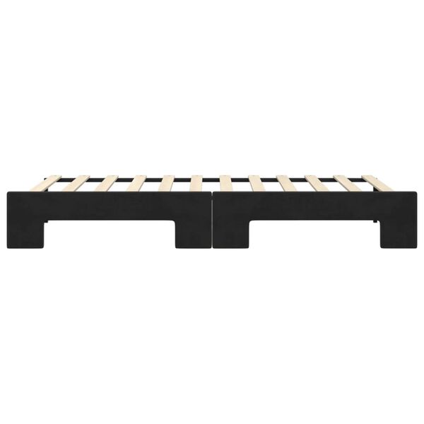 vidaXL Καναπές Κρεβάτι Συρόμενος Μαύρος 90 x 200 εκ. Βελούδινος