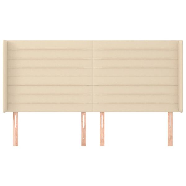 vidaXL Κεφαλάρι με Πτερύγια Κρεμ 203x16x118/128 εκ. Υφασμάτινο