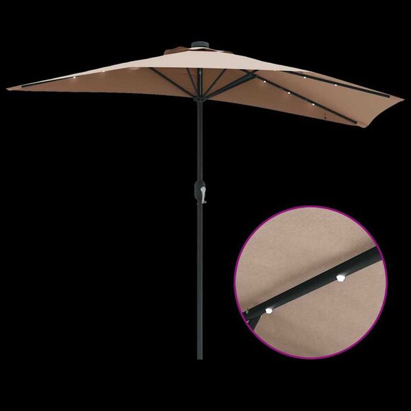 vidaXL Ομπρέλα Κήπου Taupe 294 x 150 x 224 εκ ύφασμα