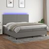 vidaXL &Kappa;&rho;&epsilon;&beta;ά&tau;&iota; Boxspring &mu;&epsilon; &Sigma;&tau;&rho;ώ&mu;&alpha; & LED &Sigma;&kappa;.&Gamma;&kappa;&rho;&iota; 200x200&epsilon;&kappa;. &Upsilon;&phi;&alpha;&sigma;&mu;ά&tau;&iota;&nu;&omicron;