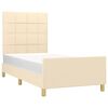 vidaXL Σκελετός Κρεβατιού Χωρίς Στρώμα Κρέμα 90x200 εκ. Υφασμάτινο