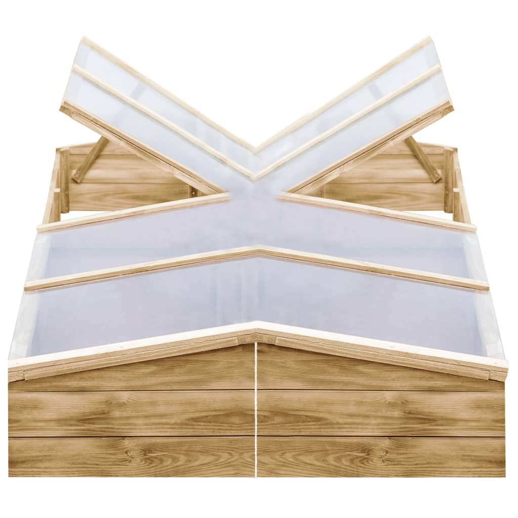 vidaXL Θερμοκήπια-Σπορεία 2 τεμ. 200x50x35 εκ. Εμποτισμένο Ξύλο Πεύκου