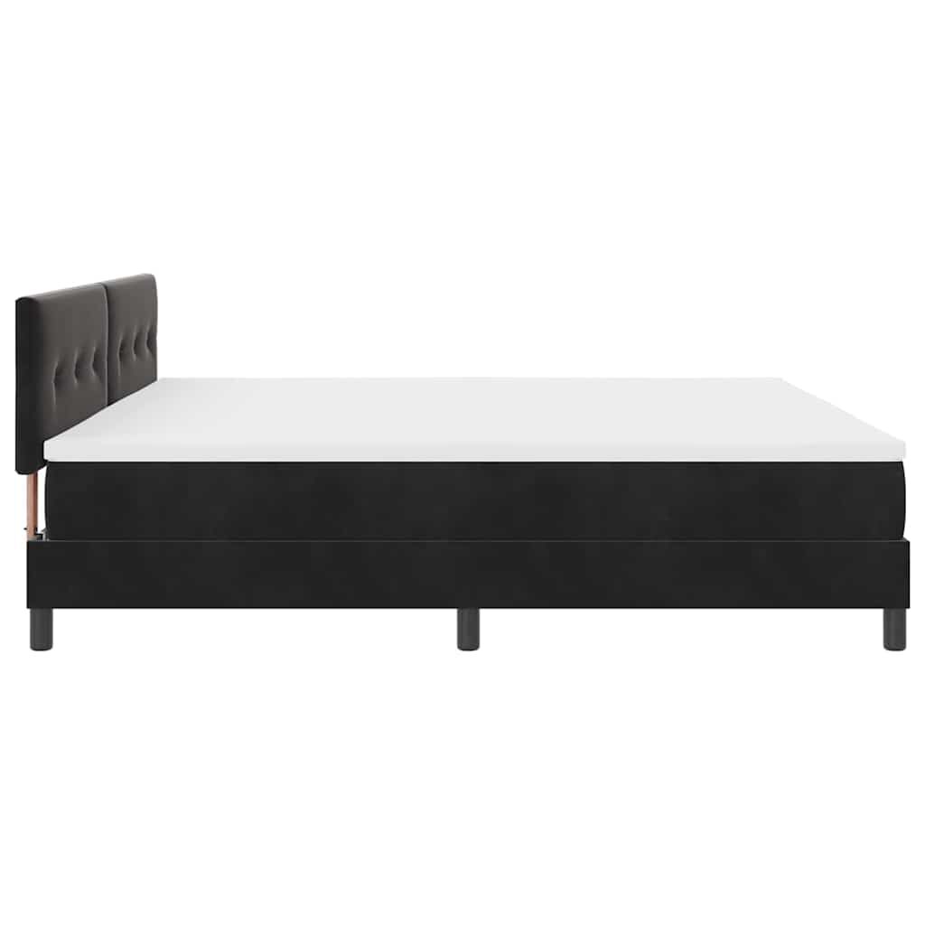 vidaXL Κρεβάτι με ελατήρια με στρώμα Μαύρο 200 x 200 cm Βελούδο
