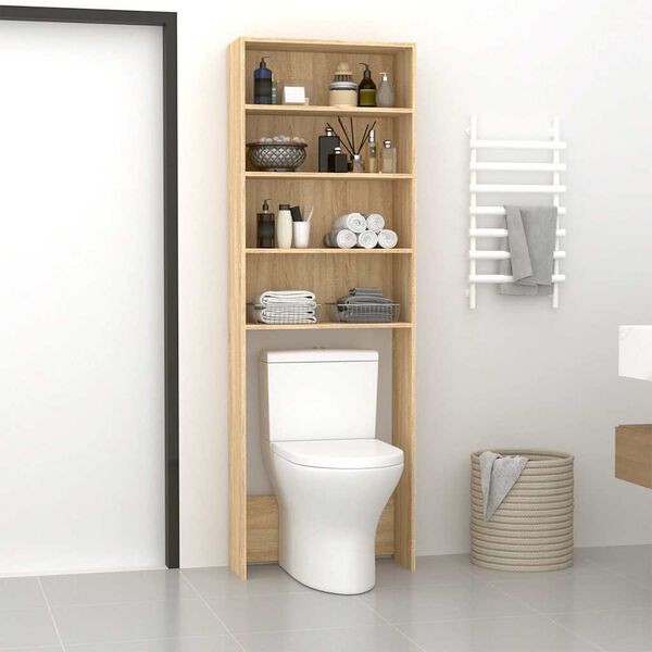 vidaXL Ντουλάπι Πλυντηρίου Sonoma Δρυς 64 x 24 x 190 εκ.