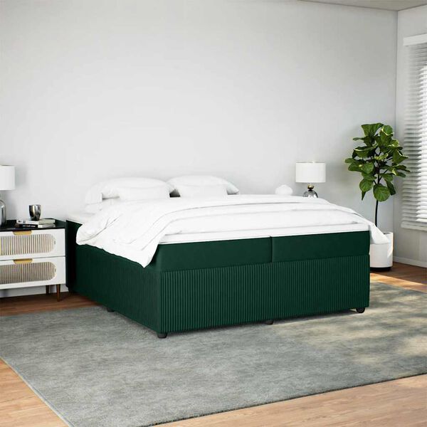 vidaXL &Kappa;&rho;&epsilon;&beta;ά&tau;&iota; Boxspring &mu;&epsilon; &Sigma;&tau;&rho;ώ&mu;&alpha; &Sigma;&kappa;&omicron;ύ&rho;&omicron; &Pi;&rho;ά&sigma;&iota;&nu;&omicron; 200x200&epsilon;&kappa;. &Beta;&epsilon;&lambda;&omicron;ύ&delta;&iota;&nu;&omicron;