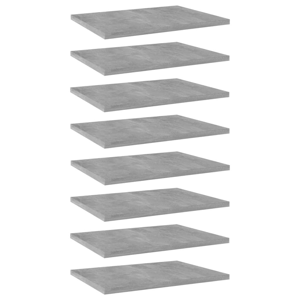 vidaXL Ράφια Βιβλιοθήκης 8 τεμ. Γκρι Σκυροδ. 40x30x1,5 εκ. Μοριοσανίδα
