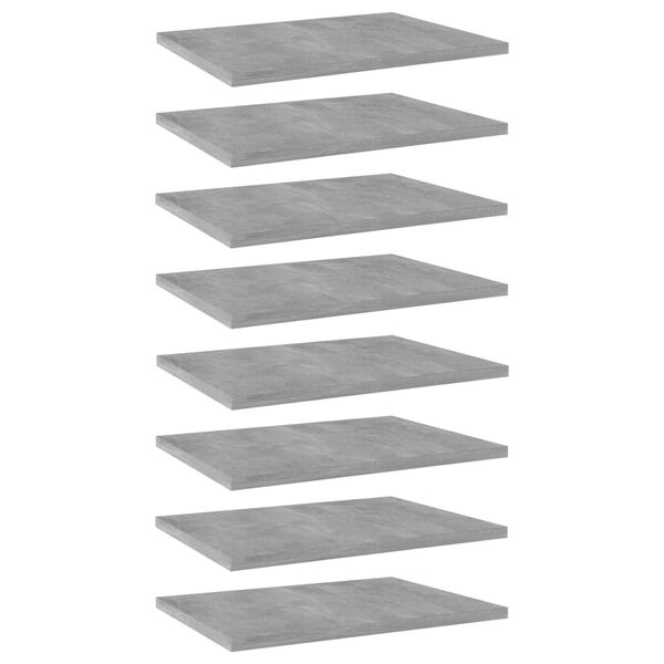vidaXL Ράφια Βιβλιοθήκης 8 τεμ. Γκρι Σκυροδ. 40x30x1,5 εκ. Μοριοσανίδα