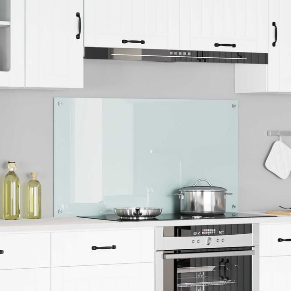 vidaXL Λευκή Πλάκα Κουζίνας 110x60x0,6 εκ. από Θραυστό Γυαλί