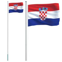 vidaXL Κροατική Σημαία και Ιστός 6,23 μ. από Αλουμίνιο