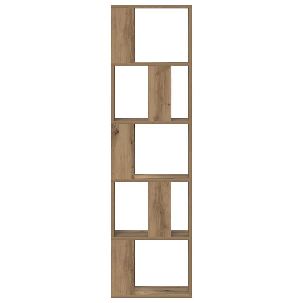 vidaXL Βιβλιοθήκη 5 Επιπέδων Δρυς 45x23,5x162,5 εκ. Επεξεργ. Ξύλο