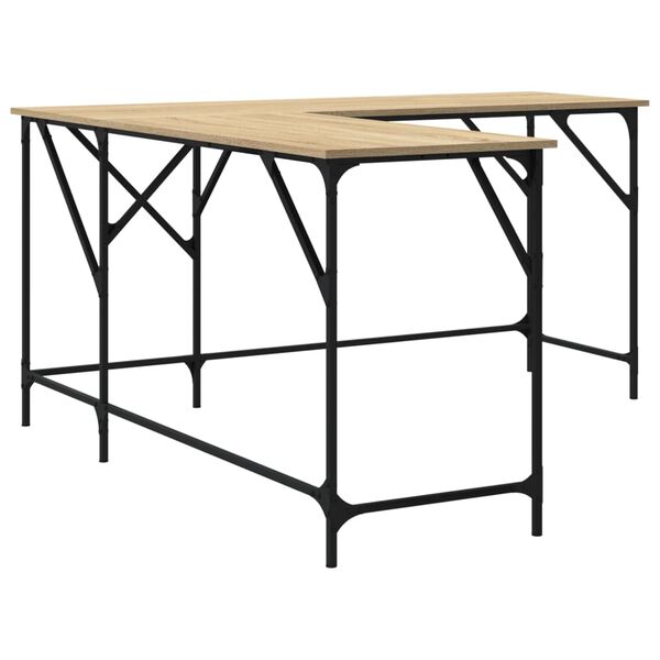 vidaXL Γραφείο Sonoma Δρυς 149 x 149 x 75 εκ. από Επεξεργασμένο Ξύλο