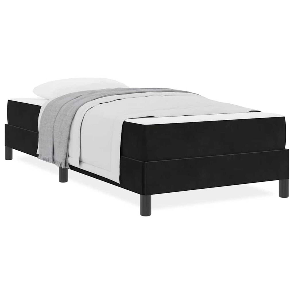 vidaXL Κρεβάτι box spring με στρώμα Μαύρο 100 x 200 cm Βελούδο