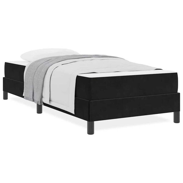 vidaXL Κρεβάτι box spring με στρώμα Μαύρο 100 x 200 cm Βελούδο