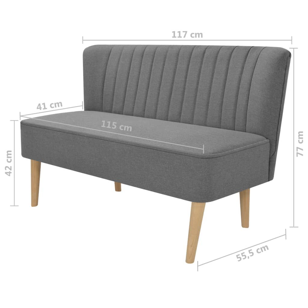 vidaXL Καναπές Ανοιχτό Γκρι 117 x 55,5 x 77 εκ. Υφασμάτινος