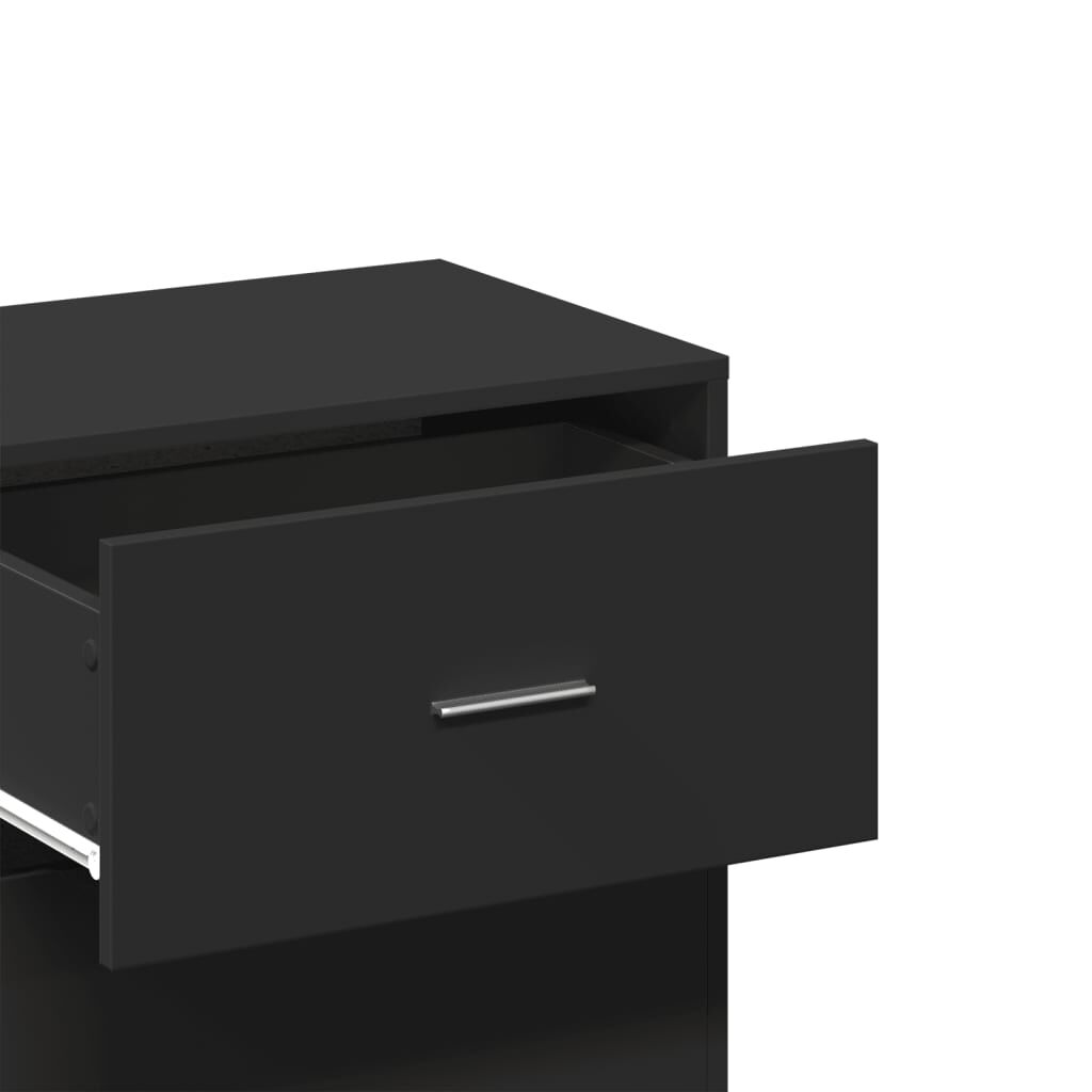 vidaXL Ραφιέρα με Ντουλάπια Μαύρο 56,5x39x90 εκ. Επεξεργασμένο Ξύλο